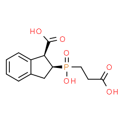 ChemSpider 2D Image | (1S,2S)-2-[(2-Carboxyethyl)(hydroxy)phosphoryl]-1-indanecarboxylic acid | C13H15O6P
