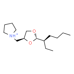 ChemSpider 2D Image | 1-({(2S,4S)-2-[(3R)-3-Heptanyl]-1,3-dioxolan-4-yl}methyl)pyrrolidinium | C15H30NO2