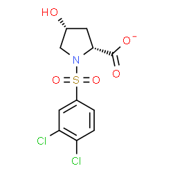 ChemSpider 2D Image | (2R,4R)-1-[(3,4-Dichlorophenyl)sulfonyl]-4-hydroxy-2-pyrrolidinecarboxylate | C11H10Cl2NO5S