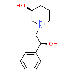 ChemSpider 2D Image | (3S)-3-Hydroxy-1-[(2S)-2-hydroxy-2-phenylethyl]piperidinium | C13H20NO2