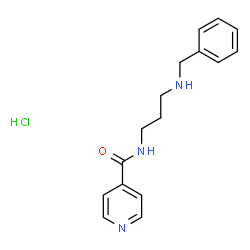 ChemSpider 2D Image | N-[3-(Benzylamino)propyl]isonicotinamide hydrochloride (1:1) | C16H20ClN3O