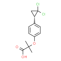 ChemSpider 2D Image | 2-{4-[(1S)-2,2-Dichlorocyclopropyl]phenoxy}-2-methylpropanoic acid | C13H14Cl2O3