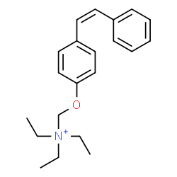 ChemSpider 2D Image | N,N-Diethyl-N-({4-[(Z)-2-phenylvinyl]phenoxy}methyl)ethanaminium | C21H28NO