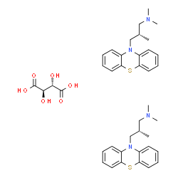 ChemSpider 2D Image | (2R,3S)-2,3-Dihydroxysuccinic acid - (2S)-N,N,2-trimethyl-3-(10H-phenothiazin-10-yl)-1-propanamine (1:2) | C40H50N4O6S2