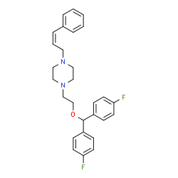 ChemSpider 2D Image | 1-{2-[Bis(4-fluorophenyl)methoxy]ethyl}-4-[(2Z)-3-phenyl-2-propen-1-yl]piperazine | C28H30F2N2O