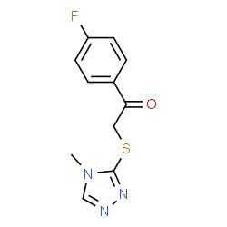 ChemSpider 2D Image | 1-(4-Fluorophenyl)-2-[(4-methyl-4H-1,2,4-triazol-3-yl)sulfanyl]ethanone | C11H10FN3OS