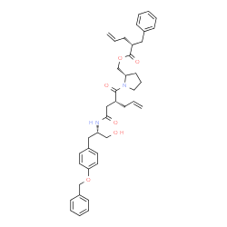 ChemSpider 2D Image | [(2S)-1-{(2R)-2-[2-({(2S)-1-[4-(Benzyloxy)phenyl]-3-hydroxy-2-propanyl}amino)-2-oxoethyl]-4-pentenoyl}-2-pyrrolidinyl]methyl (2R)-2-benzyl-4-pentenoate | C40H48N2O6
