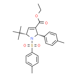 ChemSpider 2D Image | Ethyl (2S,5S)-2-(4-methylphenyl)-1-[(4-methylphenyl)sulfonyl]-5-(2-methyl-2-propanyl)-2,5-dihydro-1H-pyrrole-3-carboxylate | C25H31NO4S