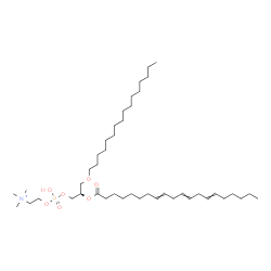 ChemSpider 2D Image | (7R)-7-[(Hexadecyloxy)methyl]-4-hydroxy-N,N,N-trimethyl-9-oxo-3,5,8-trioxa-4-phosphaoctacosa-16,19,22-trien-1-aminium 4-oxide | C44H85NO7P