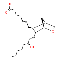 ChemSpider 2D Image | 7-{(1R,4S,5S,6R)-6-[(3S)-3-Hydroxy-1-octen-1-yl]-2-oxabicyclo[2.2.1]hept-5-yl}-5-heptenoic acid | C21H34O4