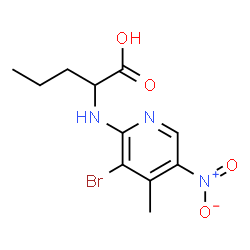 ChemSpider 2D Image | N-(3-Bromo-4-methyl-5-nitro-2-pyridinyl)norvaline | C11H14BrN3O4