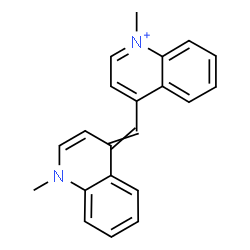 ChemSpider 2D Image | 1-Methyl-4-[(1-methyl-4(1H)-quinolinylidene)methyl]quinolinium | C21H19N2