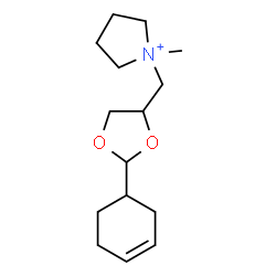 ChemSpider 2D Image | 1-{[2-(3-Cyclohexen-1-yl)-1,3-dioxolan-4-yl]methyl}-1-methylpyrrolidinium | C15H26NO2