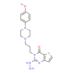 ChemSpider 2D Image | 2-Hydrazino-3-{3-[4-(4-methoxyphenyl)-1-piperazinyl]propyl}thieno[3,2-d]pyrimidin-4(3H)-one | C20H26N6O2S