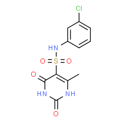 ChemSpider 2D Image | N-(3-Chlorophenyl)-6-methyl-2,4-dioxo-1,2,3,4-tetrahydro-5-pyrimidinesulfonamide | C11H10ClN3O4S