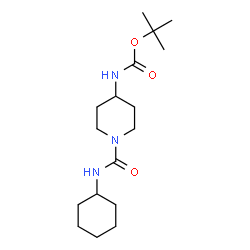 ChemSpider 2D Image | 2-Methyl-2-propanyl [1-(cyclohexylcarbamoyl)-4-piperidinyl]carbamate | C17H31N3O3