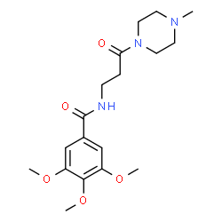 ChemSpider 2D Image | 3,4,5-Trimethoxy-N-[3-(4-methyl-1-piperazinyl)-3-oxopropyl]benzamide | C18H27N3O5