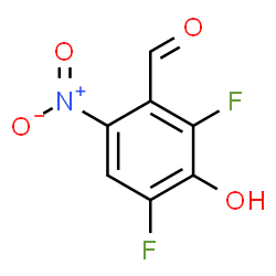 ChemSpider 2D Image | 2,4-Difluoro-3-hydroxy-6-nitrobenzaldehyde  | C7H3F2NO4