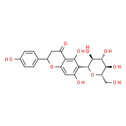 ChemSpider 2D Image | (1R)-1,5-Anhydro-1-[5,7-dihydroxy-2-(4-hydroxyphenyl)-4-oxo-3,4-dihydro-2H-chromen-6-yl]-L-glucitol | C21H22O10