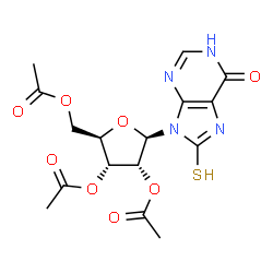 ChemSpider 2D Image | 2',3',5'-Tri-O-acetyl-8-sulfanylinosine | C16H18N4O8S