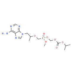 ChemSpider 2D Image | [(Isopropoxycarbonyl)oxy]methyl methyl ({[1-(6-amino-9H-purin-9-yl)-2-propanyl]oxy}methyl)phosphonate | C15H24N5O7P