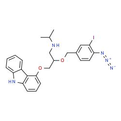 ChemSpider 2D Image | 2-[(4-Azido-3-iodobenzyl)oxy]-3-(9H-carbazol-4-yloxy)-N-isopropyl-1-propanamine | C25H26IN5O2
