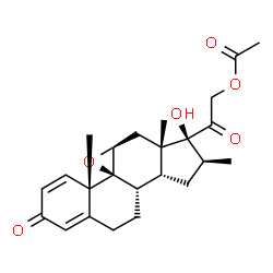 ChemSpider 2D Image | (9beta,11beta,14beta,16beta,17alpha)-17-Hydroxy-16-methyl-3,20-dioxo-9,11-epoxypregna-1,4-dien-21-yl acetate | C24H30O6