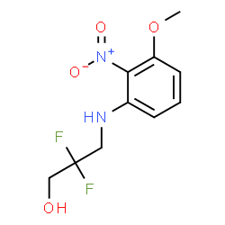 ChemSpider 2D Image | 2,2-Difluoro-3-[(3-methoxy-2-nitrophenyl)amino]-1-propanol | C10H12F2N2O4