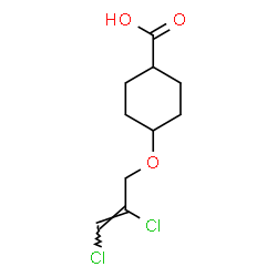 ChemSpider 2D Image | 4-{[(2Z)-2,3-Dichloro-2-propen-1-yl]oxy}cyclohexanecarboxylic acid | C10H14Cl2O3