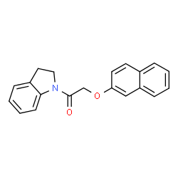 ChemSpider 2D Image | Ethanone, 1-(2,3-dihydro-1-indolyl)-2-(2-naphthyloxy)- | C20H17NO2