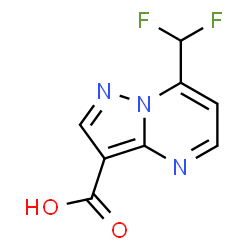 ChemSpider 2D Image | 7-(Difluoromethyl)pyrazolo[1,5-a]pyrimidine-3-carboxylic acid | C8H5F2N3O2