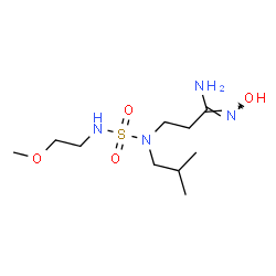 ChemSpider 2D Image | (1Z)-N'-Hydroxy-3-{isobutyl[(2-methoxyethyl)sulfamoyl]amino}propanimidamide | C10H24N4O4S