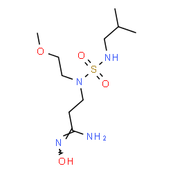 ChemSpider 2D Image | (1Z)-N'-Hydroxy-3-[(isobutylsulfamoyl)(2-methoxyethyl)amino]propanimidamide | C10H24N4O4S
