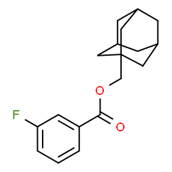 ChemSpider 2D Image | Adamantan-1-ylmethyl 3-fluorobenzoate | C18H21FO2