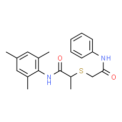 ChemSpider 2D Image | 2-[(2-Anilino-2-oxoethyl)sulfanyl]-N-mesitylpropanamide | C20H24N2O2S