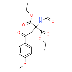 ChemSpider 2D Image | Diethyl acetamido[2-(4-methoxyphenyl)-2-oxoethyl]malonate | C18H23NO7