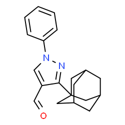 ChemSpider 2D Image | Pyrazole-4-carboxaldehyde, 3-(1-adamantyl)-1-phenyl- | C20H22N2O