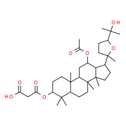 ChemSpider 2D Image | 3-[(12-Acetoxy-25-hydroxy-20,24-epoxydammaran-3-yl)oxy]-3-oxopropanoic acid | C35H56O8