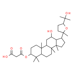 ChemSpider 2D Image | 3-[(12,25-Dihydroxy-20,24-epoxydammaran-3-yl)oxy]-3-oxopropanoic acid | C33H54O7