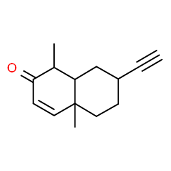 ChemSpider 2D Image | 7-Ethynyl-1,4a-dimethyl-4a,5,6,7,8,8a-hexahydro-2(1H)-naphthalenone | C14H18O