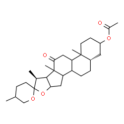 ChemSpider 2D Image | (5beta,8xi,9xi,10xi,13xi,14xi,16xi,17xi,22xi)-12-Oxospirostan-3-yl acetate | C29H44O5