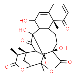 ChemSpider 2D Image | (1S,2S,14R,18R,22R,25S)-5,7,18-Trihydroxy-1,14,21,25-tetramethyl-4,20,23-trioxaheptacyclo[20.3.1.1~2,5~.0~3,18~.0~3,21~.0~6,15~.0~9,14~]heptacosa-8,11-diene-13,19,24,27-tetrone | C28H32O10