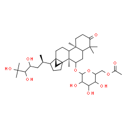 ChemSpider 2D Image | (5xi,9xi,13alpha,17xi)-23,24,25-Trihydroxy-3-oxo-13,30-cyclodammaran-7-yl 6-O-acetylhexopyranoside | C38H62O11