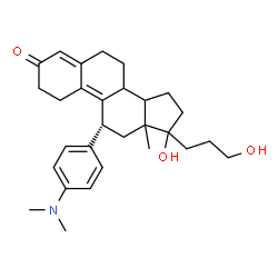 ChemSpider 2D Image | estra-4,9-dien-3-one, 11-[4-(dimethylamino)phenyl]-17-hydroxy-17-(3-hydroxypropyl)-, (11beta)- | C29H39NO3
