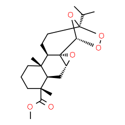 ChemSpider 2D Image | Methyl (1R,2S,4R,6R,7R,11S,12R,15R)-15-isopropyl-7,11-dimethyl-3,16,17,18-tetraoxapentacyclo[13.2.1.0~2,4~.0~2,12~.0~6,11~]octadecane-7-carboxylate | C21H32O6
