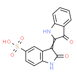 ChemSpider 2D Image | 2-Oxo-3-(3-oxo-1,3-dihydro-2H-indol-2-ylidene)-5-indolinesulfonic acid | C16H10N2O5S