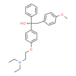 ChemSpider 2D Image | (1S)-1-{4-[2-(Diethylamino)ethoxy]phenyl}-2-(4-methoxyphenyl)-1-phenylethanol | C27H33NO3