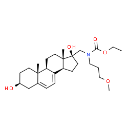 ChemSpider 2D Image | Ethyl {[(3beta,17beta)-3,17-dihydroxyandrosta-5,7-dien-17-yl]methyl}(3-methoxypropyl)carbamate | C27H43NO5