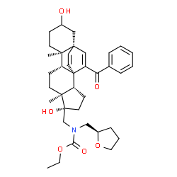 ChemSpider 2D Image | Ethyl {[(1R,2S,5S,6S,9R,10R,15R)-17-benzoyl-5,13-dihydroxy-6,10-dimethylpentacyclo[13.2.2.0~1,9~.0~2,6~.0~10,15~]nonadeca-16,18-dien-5-yl]methyl}[(2R)-tetrahydro-2-furanylmethyl]carbamate | C37H49NO6