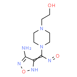 ChemSpider 2D Image | 2-{4-[(4-Amino-1,2,5-oxadiazol-3(2H)-ylidene)(nitroso)methyl]-1-piperazinyl}ethanol | C9H16N6O3